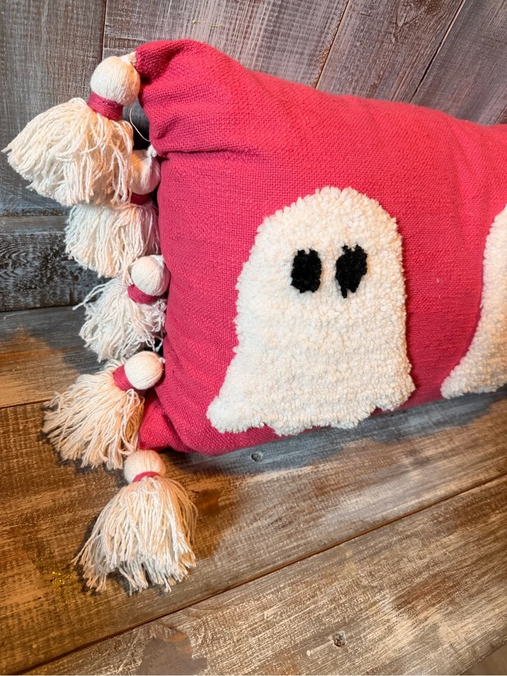 Pink Ghost Trio Holiday Accent Pillow